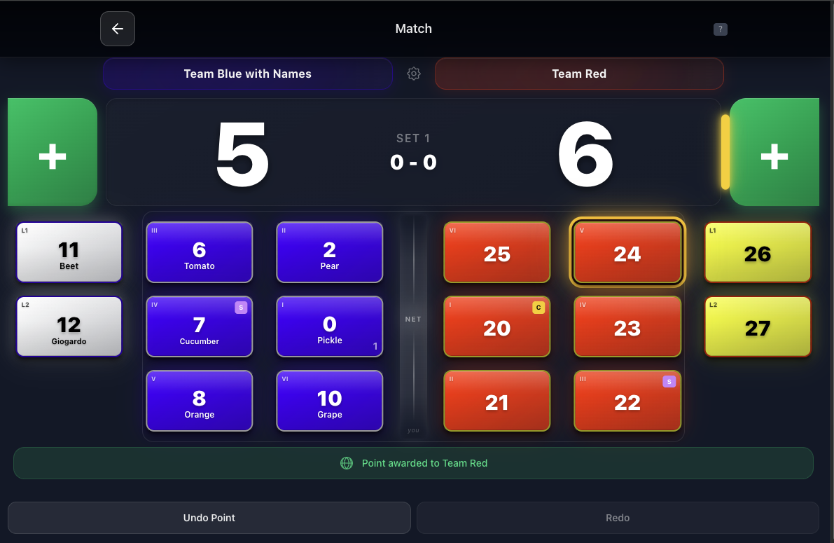 VolleyRef app interface